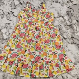 Gymboree Girls Fruit Print Summer Dress Size 10 Watermelon Citrus Sleeveless